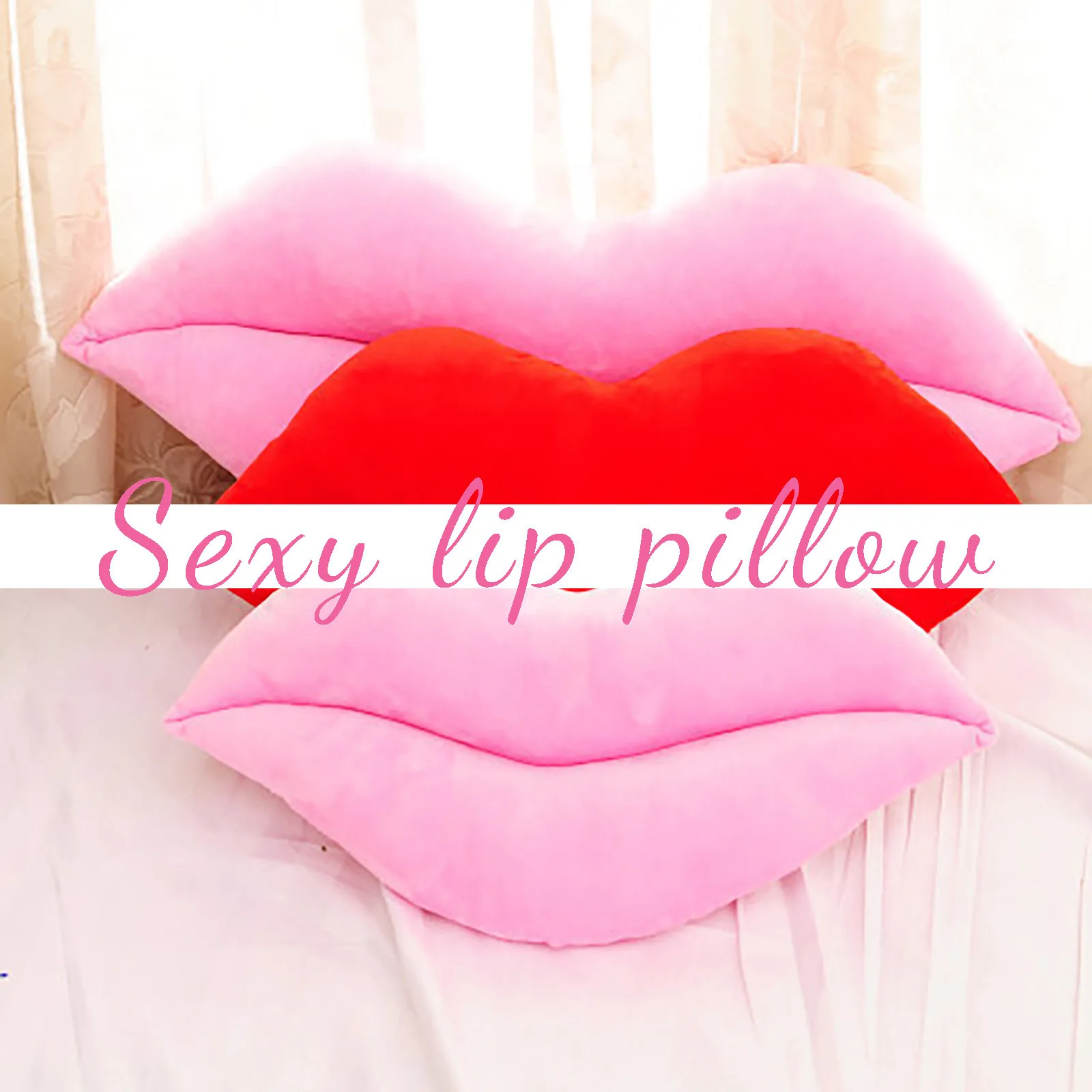 30cm Creative Sale Lip Shaped Pillows Solid Color Cute Soft Plush Home Decoration Throw Pillow Sofa Waist Cushion Valentine Gift 5