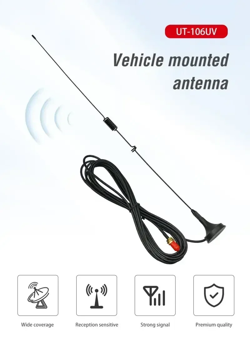 Nagoya UT-106UV Car Ham Radio Magnetic Antenna VHF/UHF Dual Band SMA-Female for Baofeng BF-888S UV-5R/9R/10R/82 Walkie Talkie radio antenna qrp antenna ham radio antenna hf antenna two way radio antenna
