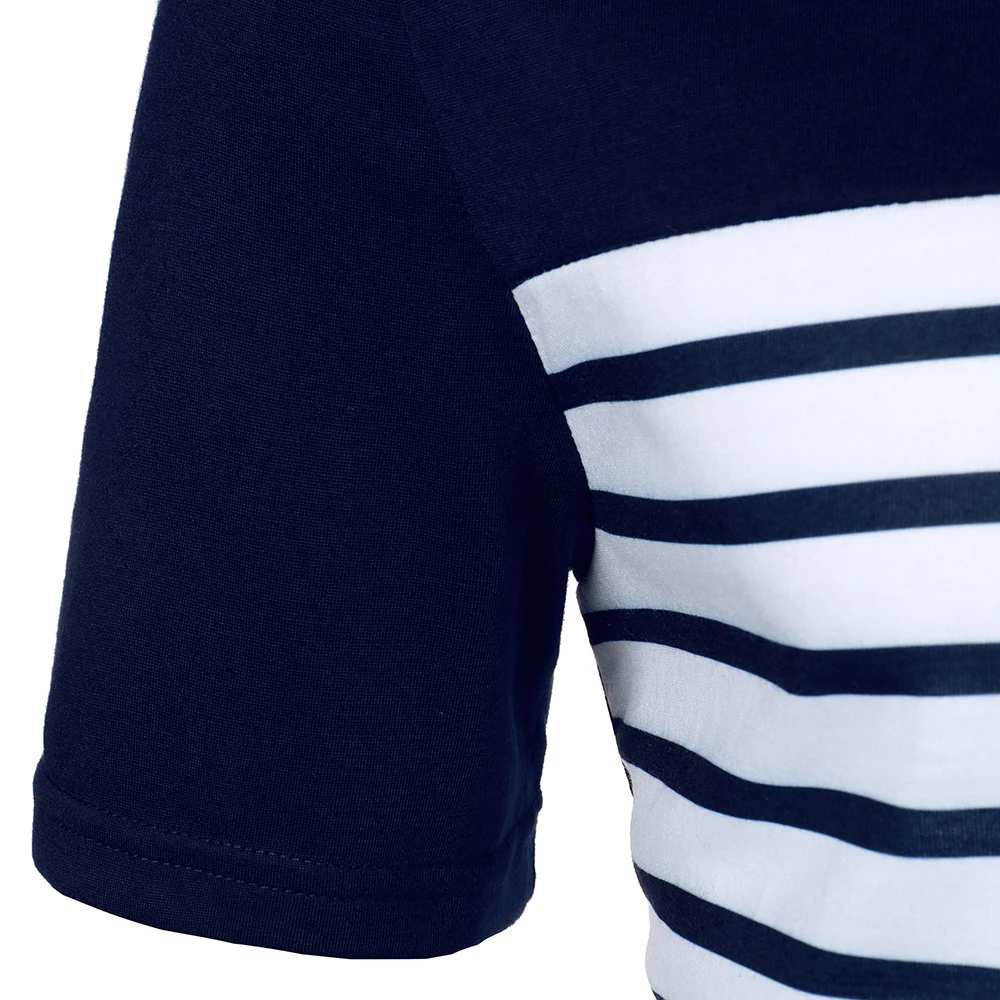 Men Short Sleeve Polo Shirt Two-Color Splicing Stripe Pocket Design Tops Streetwear Casual Fashion Contrast Color Men Polo Shirt 14 S541e3163d46f47ca8855ba173f92dc8ct