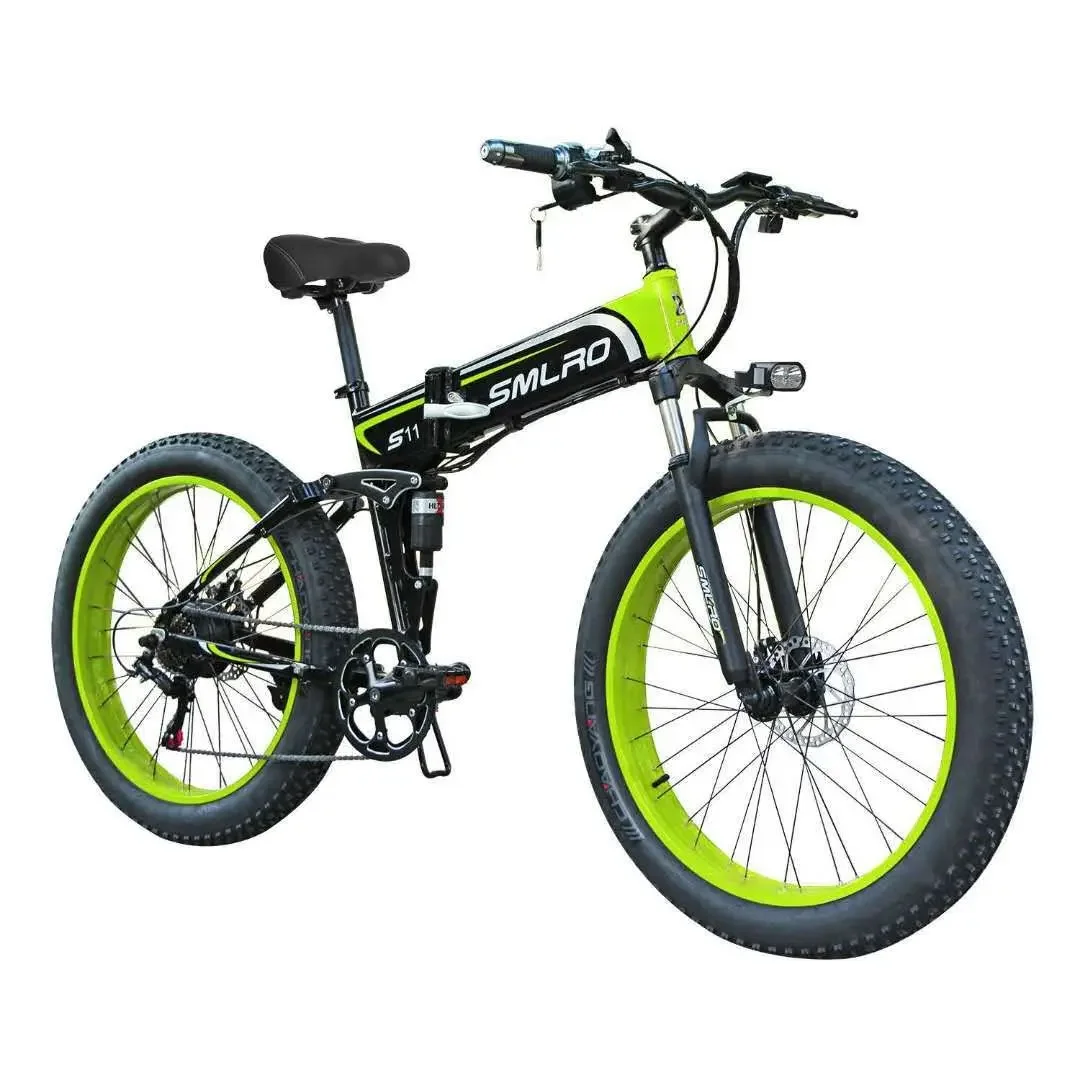 Beach snow electric vehicle 26 inch folding moped snow folding electric vehicle wide tire bicycle