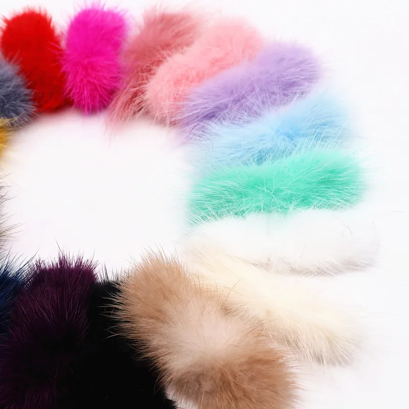 5/40pcs Mink Fur Pompom Bowknot 2-3*6-7cm Natural Pom Pom Diy Soft Pompones DIY Handmade Bow Tie Sewing Crafts Hair Accessories