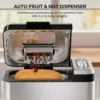 Bread Maker, 3.3LB Larger Bread Machine 15-in-1 Stainless Steel & Nonstick Ceramic Pan & Auto Nut Dispenser Bread Maker 5