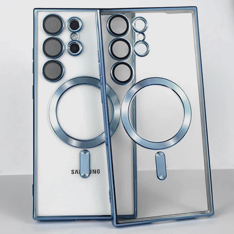 حافظة شحن لاسلكية مغناطيسية شفافة لـ MagSafe لهاتف...