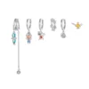 6pcs Cute Zircon Cartoon Fairy Tales Drop Dangle Earrings Set For Women Fashion Jewelry Gift 6