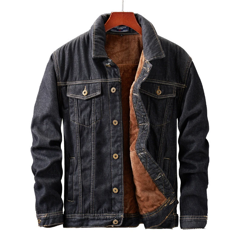 MORUANCLE Mens Winter Thick Thermal Denim Jackets And Coats Fleece Lined Warm Jean Jacket Outwear Casual Trucker Jacket M-5XL mens puffer jacket