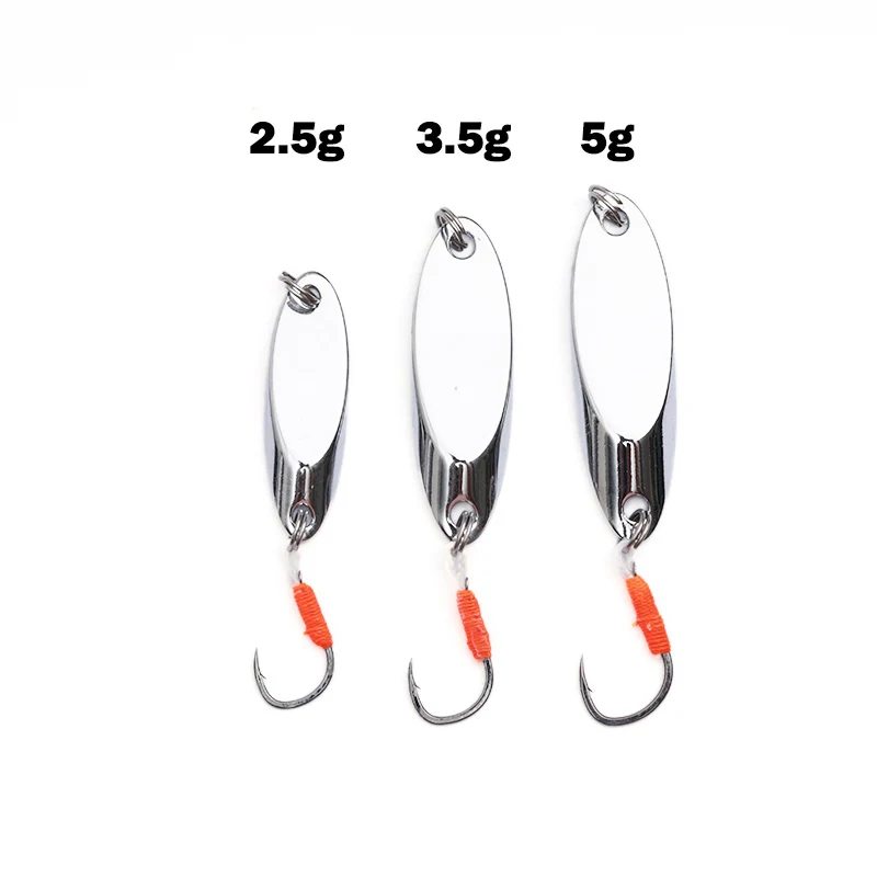OUTKIT 1Pcs Angeln Kupfer Löffel 2,5/3,5/5g Metall Mit Rot Einzigen Haken Köder Pesca peche Tackle Karpfen Isca Künstliche Fisch – Detail 4