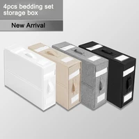 NEW Sheet Set Organiser Storage Box Fabric Windowable Zipper Folding Blanket Organiser Wardrobe Bedding Storage Boxes Home 1
