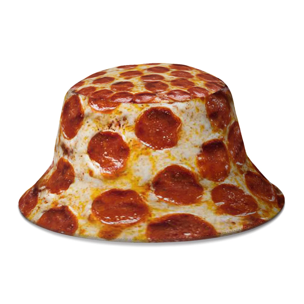 

Spring Summer Pizza Bucket Hats for Woman Man Foldable Tortilla Food Fisherman Hats Travel Gorros Panama