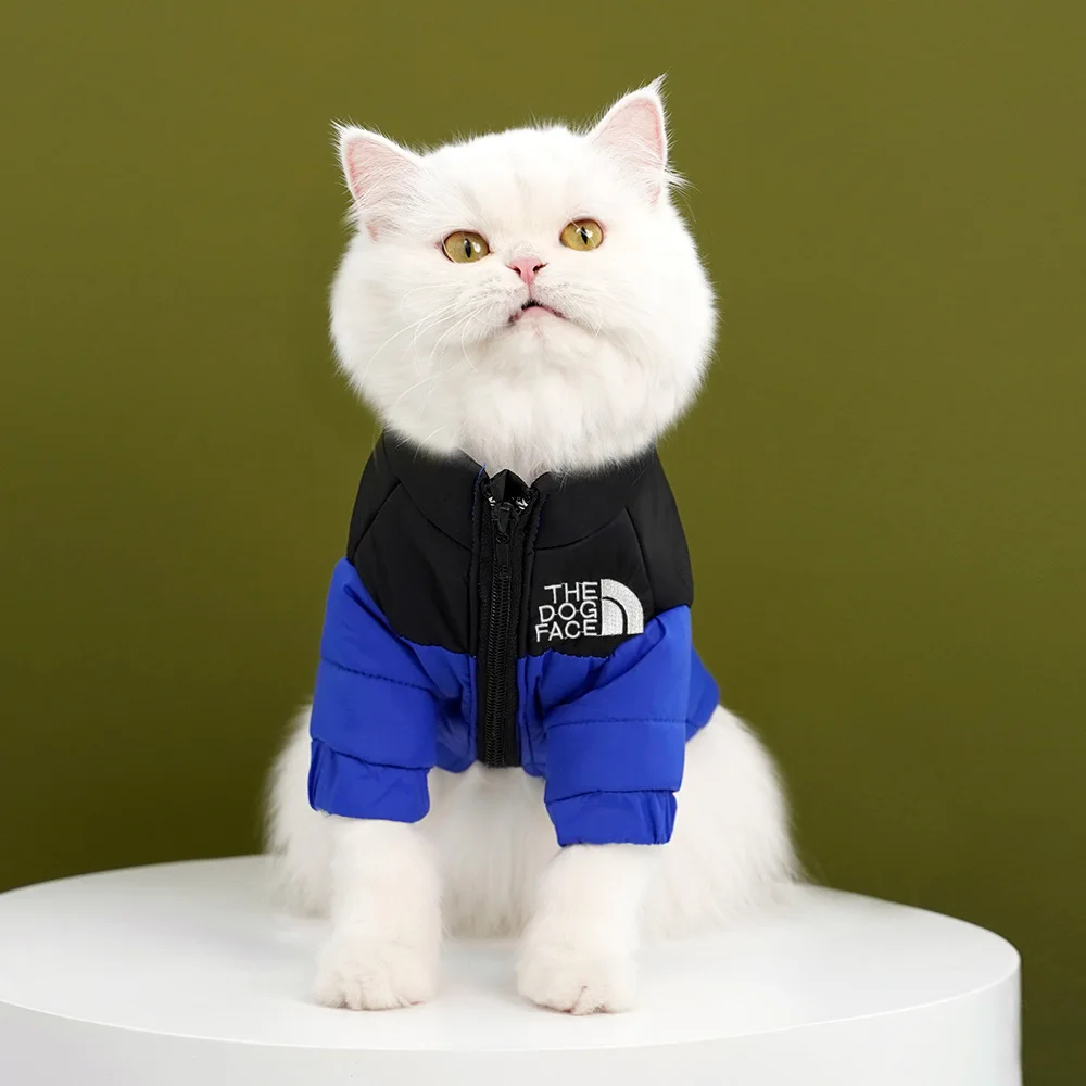 Winter Warm Cat Jacket for Medium Small Cats Cotton French Bulldog Dogs Winter Clothes Windproof Coat Puppy Pet Outfits