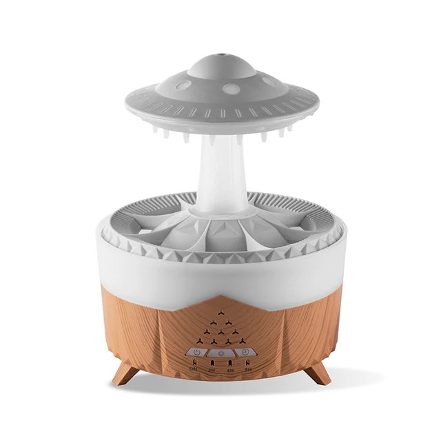 350ml Aroma Air Humidifier Mini Usb Remote Control Raindrop Colorful Light Aromatherapy Room Rain Cloud Aroma Oil  Diffuser 8