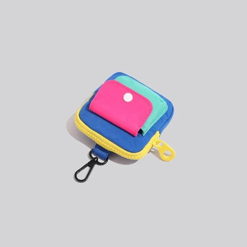 Compact Niche Card Wallet - New Color-Contrast Mini Pouch, Portable Zipper Bag for Earphones & Tiny Belongings Creativity