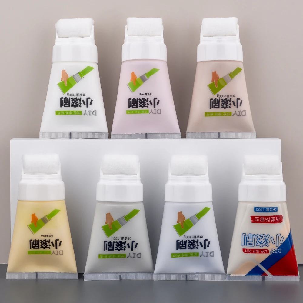 Description Picture 6 of item100g White Pink Wall Small Roller Brush Paint Interior Wall Repair Household Wall Graffiti Repair Environmental Protection Paint