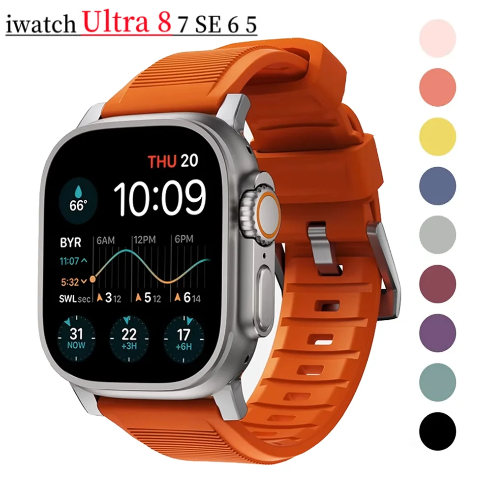 애플 워치 밴드용 실리콘 스트랩, 49mm, 44mm, 45mm, 40mm, 41mm, 42mm, 38mm, 45mm, 아이워치 울트라 시리즈 8 se 3 4 5 6 7 
