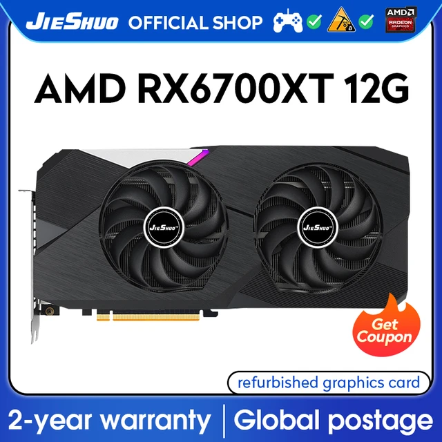 JIESHUO AMD RX 6800XT 16GB Three-fan Video Graphics Card Desktop
