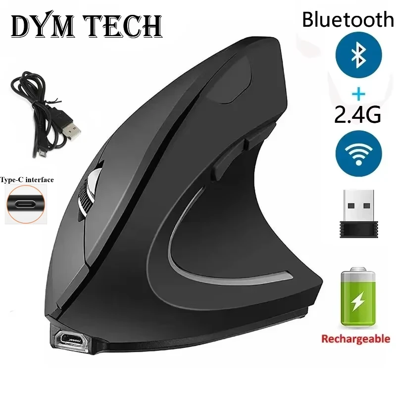 Ergonomic Wireless Rechargeable Gaming Mouse Kit