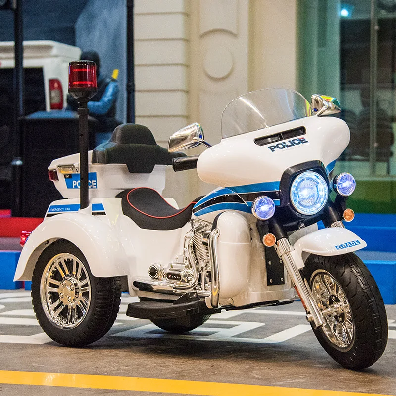 DokiToy Children's Electric Motorcycle Car Can Sit For Two People Male And Female Baby Children Charging Three-wheeled Toy Car