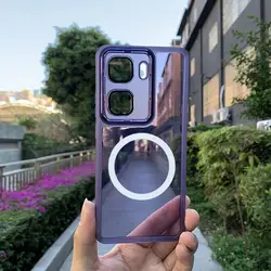 VIVO IQOO Soft Silicone Shockproof Clear Cover with Lens Protection & Wireless Charging Capability for IQOO NEO 11 (China) (Purple)