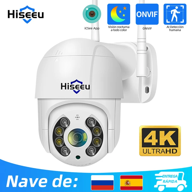 Cámara de seguridad sin cable 2K para exteriores, cámara IP wifi de 3 MP  con visión nocturna, detección de movimiento, impermeable IP66