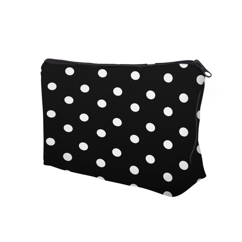 Make-up tas met stippen met rits draagbare cosmetische organizer_voghion.com