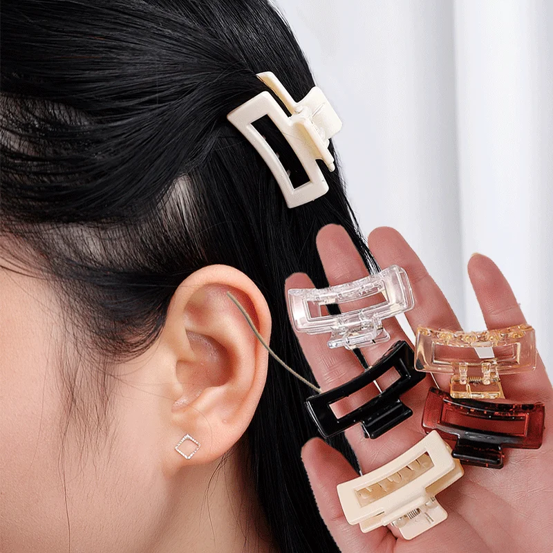 

New Mini Barrette Square Bangs Clip Cute Solid Color Hairpins Hair Clip Crab for Women Girl Clamp Hair Accessorie Headwear