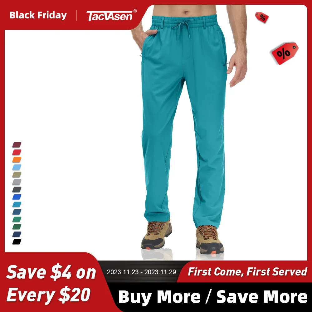 TACVASENSummerQuickDryLongPantsMensElasticWaistwithLoops