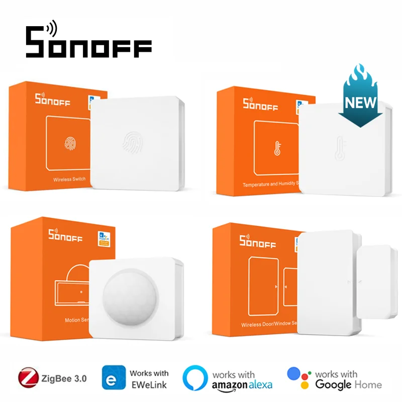 SONOFF Zigbee Dongle Plus ZBBridge Wireless Switch / Temperature Humidity / Motion / Door Sensor Works With Alexa Google Home