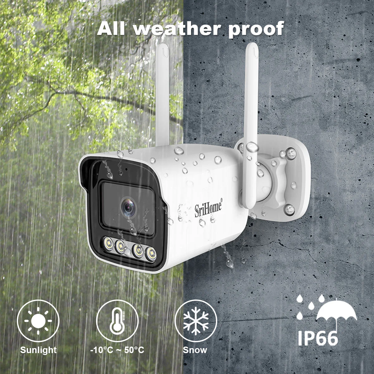 SriHome New Release SH065 5MP Mini 5G Wifi IP Camera Waterproof Video Surveillance Security Outdoor Color Night Vision CCTV Cam 5
