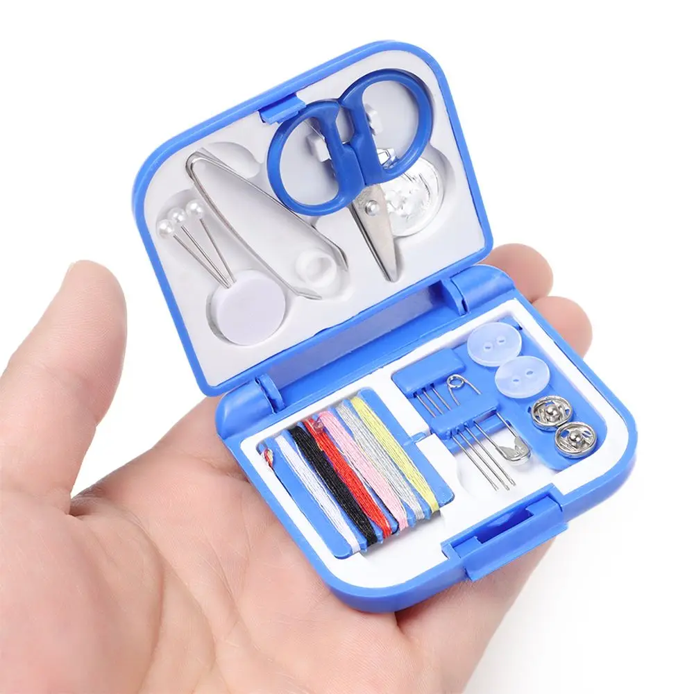 Mini Sewing Kit Portable Home Travel Sewing Box Needle Threads Box Set Thimble Buttons Organizer DIY Handwork Sewing Accessories sewing thread set 64pcs spools assorted colors sewing kit multi function sewing threads needles kit tools