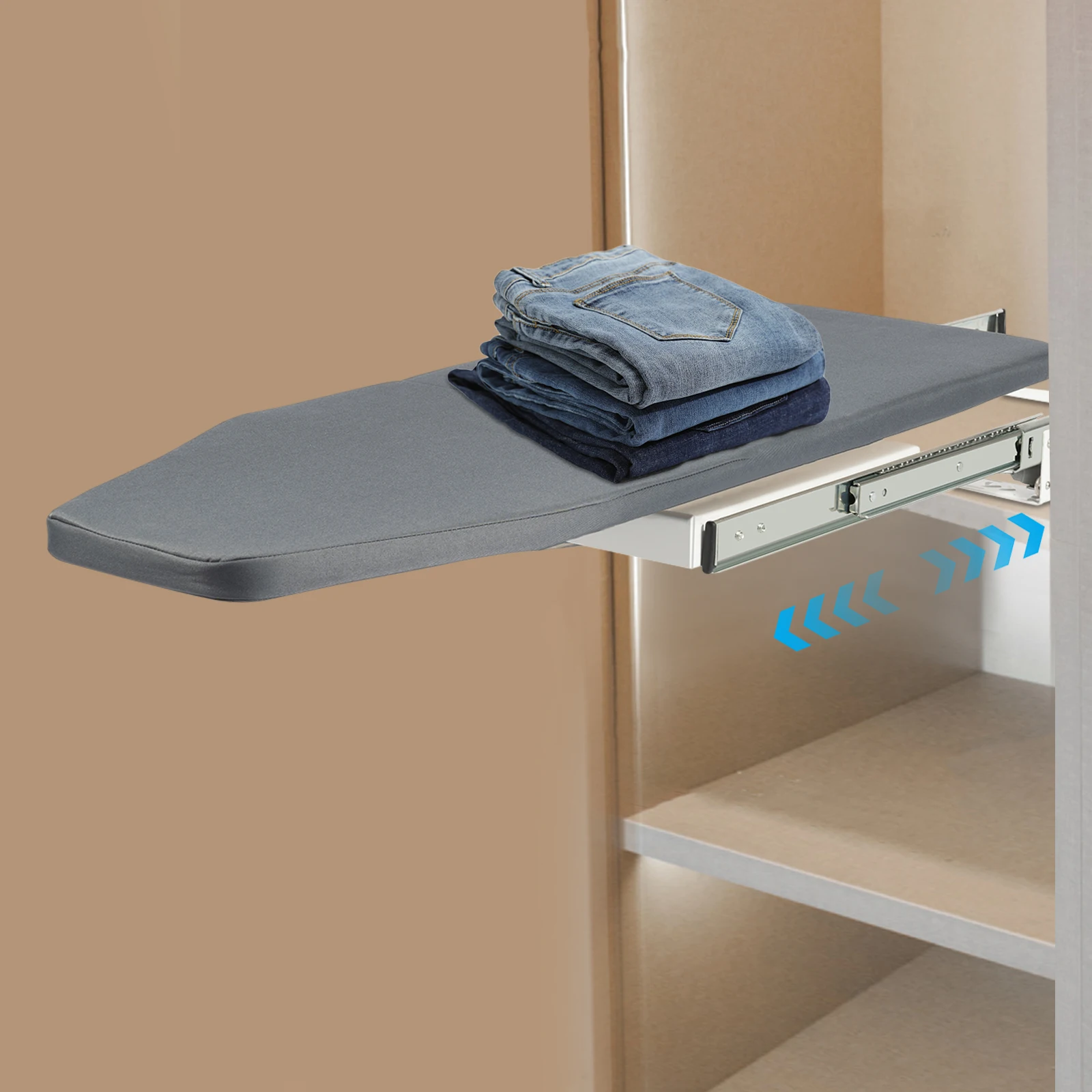 Bügelbrett, faltbar, platzsparend, drehbares Design, abnehmbarer Bezug zum Bügeln von Kleidung – Detail 10