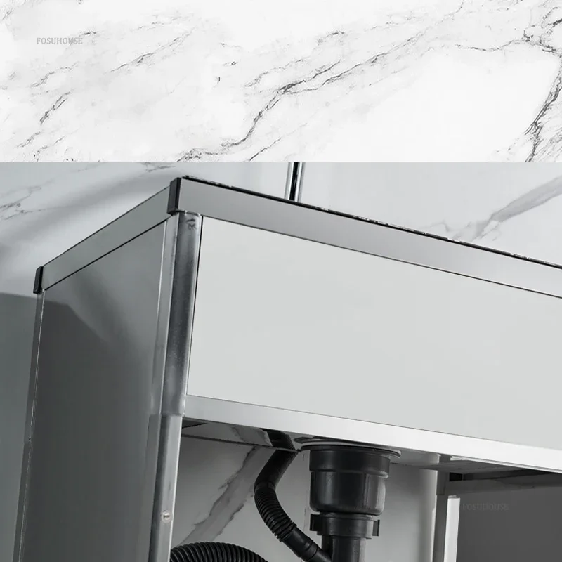 Stainless Steel Kitchen Sinks Kitchen Sink Household with Fence Bracket Handmade Vegetable Single Washing Sinks Dishwashing Sink