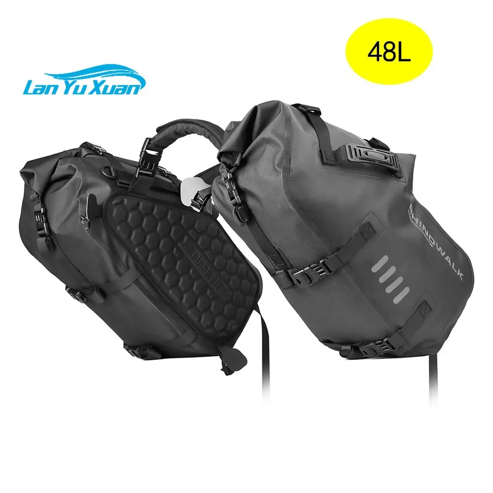 

Rhinowalk Motorcycle Waterproof Saddle Bag 48L Bike Tail Seat Luggage for Off/On Road ADV Long Distance Touring