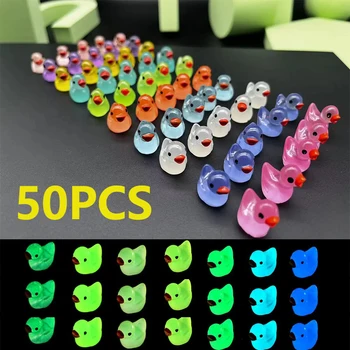 50PCS Glowing Mini Resin Little Ducks Moss Microlandscape Miniature Duck Figurines Fairy Garden Accessories Home Decor 1