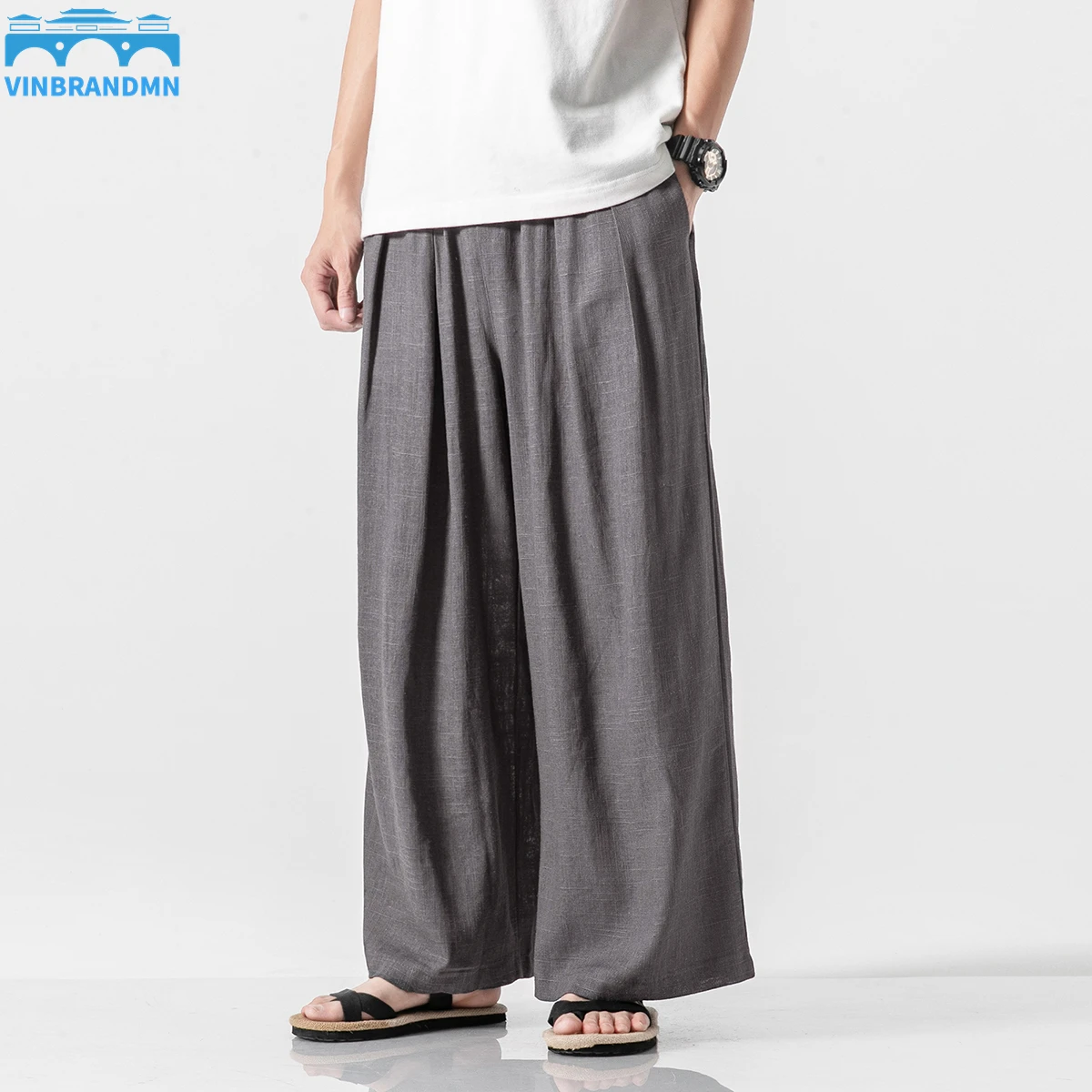 

Japanese Loose Casual Men's Wide-leg Pants Korean Version Draped Men's Solid Color Trousers Street Style Oversized Men's Pants