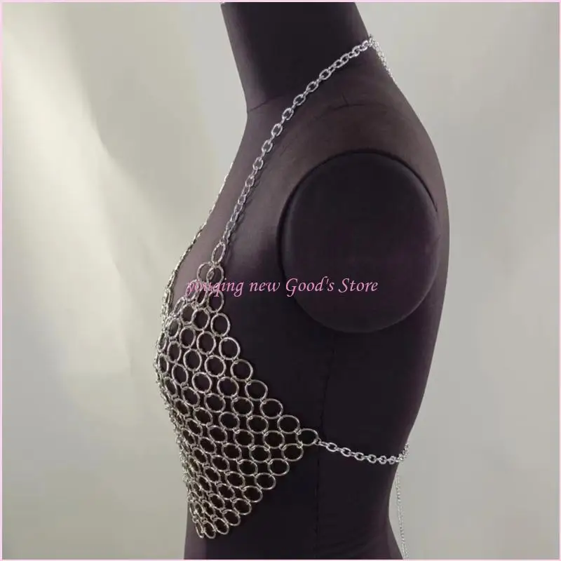 Stylish Adjustable Body Chain Jewelry With Small Hoop Rings Portable for Beach Parties and Music Festivals - 2