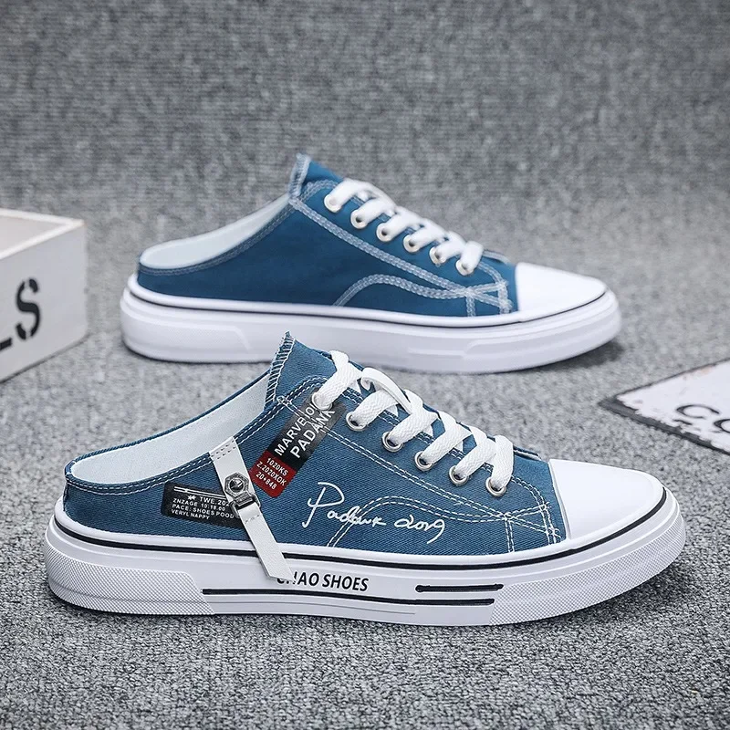 Trend Designer Men Half Slippers Summer Comfortable Breathable Flat Outdoor Casual Walking Shoes For Men Lightweight Sneaker Casual Shoes Casual Sneakers Fashion Sneakers