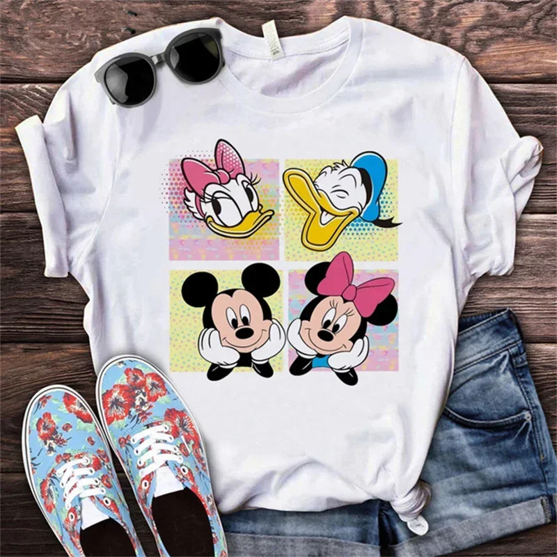 Cartoon Mouse Print Women T-shirt Harajuku Aesthetic Streetwear Short Sleeve T Shirt Summer Fashion Female Y2k Clothing Tops 5