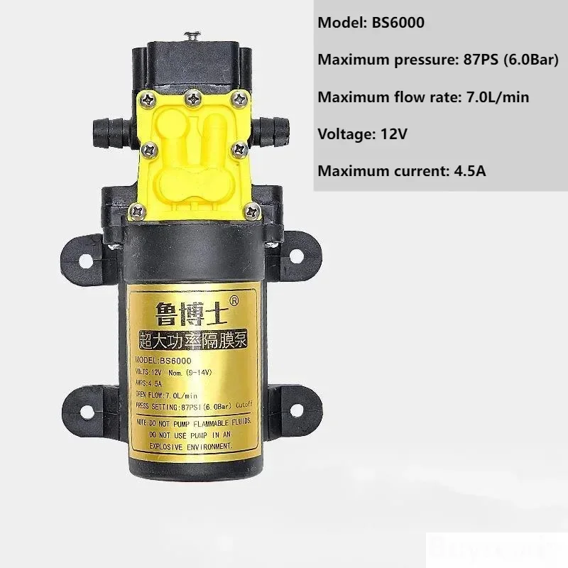 12V Agricultural Electric Spray Water Pump Small High-pressure Spraying Self-priming Diaphragm Pesticide Water liquid transfer pump