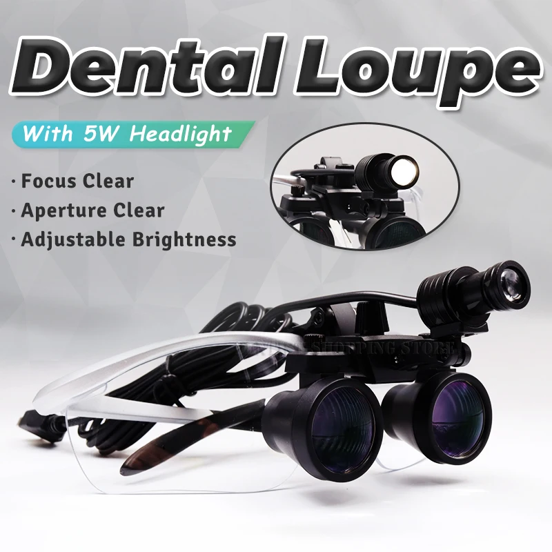 

Professional Dental Surgical ENT Medical With Detachable 5W Lamp Optical Magnifier Binocular Surgery With 1 Batteries Metal Box