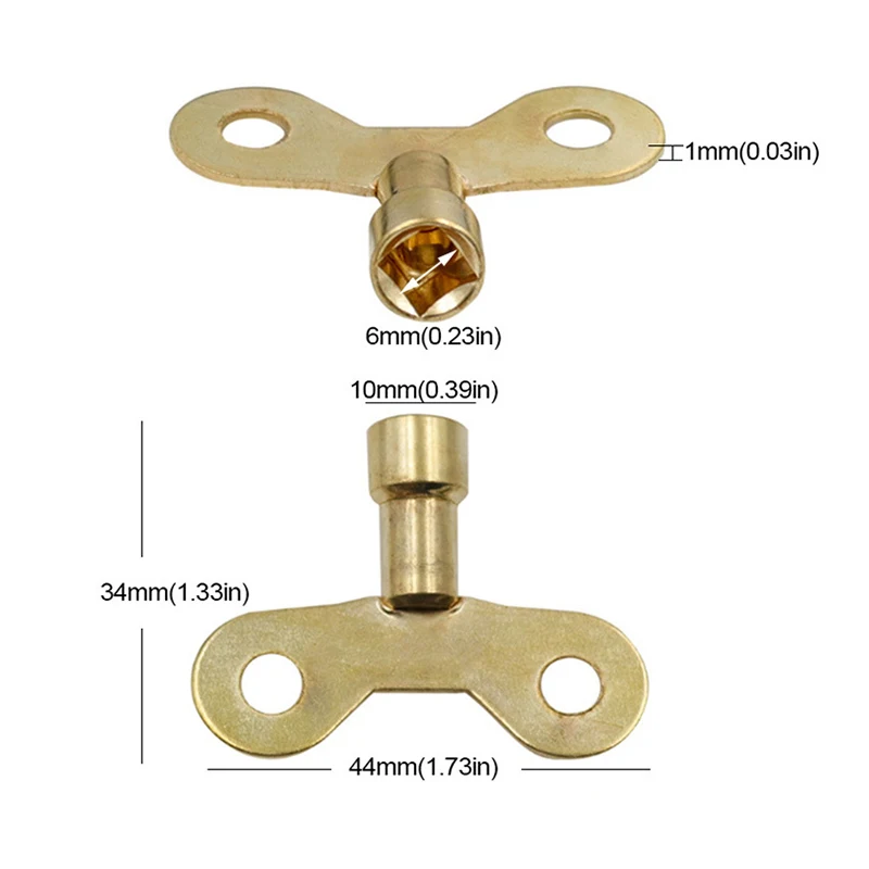 Llave de orificio de fontanería, llave de grifo de radiador, válvula de agua, llave de bloqueo especial de 6mm, enchufe cuadrado, hierro para válvula de aire, herramienta de fontanería, 1 piezas