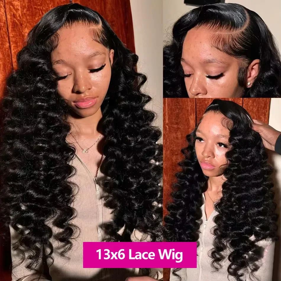 200 Density Loose Wave 13x6 Lace Front Human Hair Wig 30 40Inch Loose Deep Wave 13x4 HD Lace Frontal Wig Curly Wigs For Women