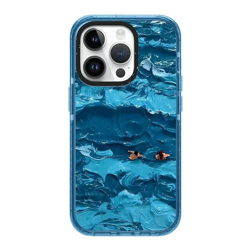 MagSafe Acrylic Sea Wave Phone Case Cover for IPhone 11 12 13 14 15 Pro Max Case for IPhone 15 Pro Max