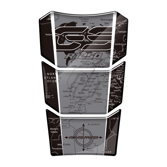 For BMW Motorrad R1250GS Adventure 2019-2022 3D Resin Motorcycle Tank Pad Sticker 40 Years GS / R1200GS Adventure LC 2014-2019 R1250GS-black