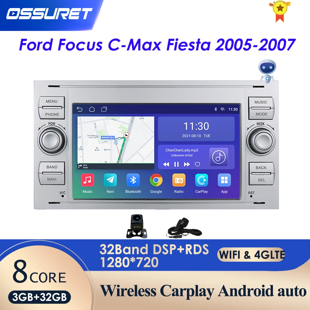 Автомагнитола 2 DIN 3 + 32 ГБ Android 10 для Ford Mondeo S-max Focus C-MAX Galaxy Fiesta transit Fusion Connect kuga 2DIN GPS |