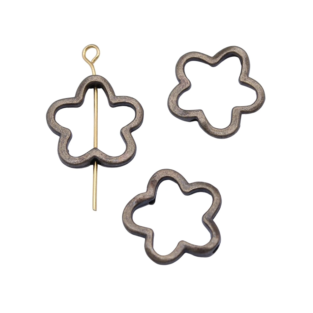 Flower Charm Beads 20pcs 16x16mm Small Holes For Jewelry Making