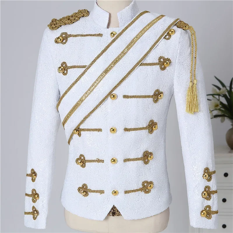 New Michael men clothing fashion slim MJ Michael Jackson coat dance Sequins suit jacket stage singer costumes coaplay costum#1#W