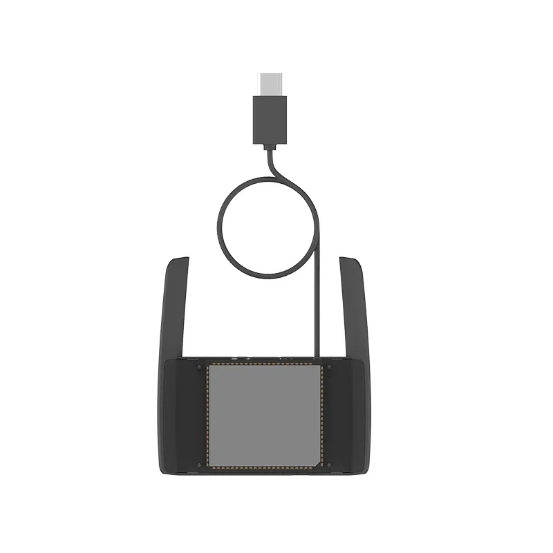 Module 4G FIMI MINI Mini3 gris installé sur un drone, vue de côté montrant les ports de connexion