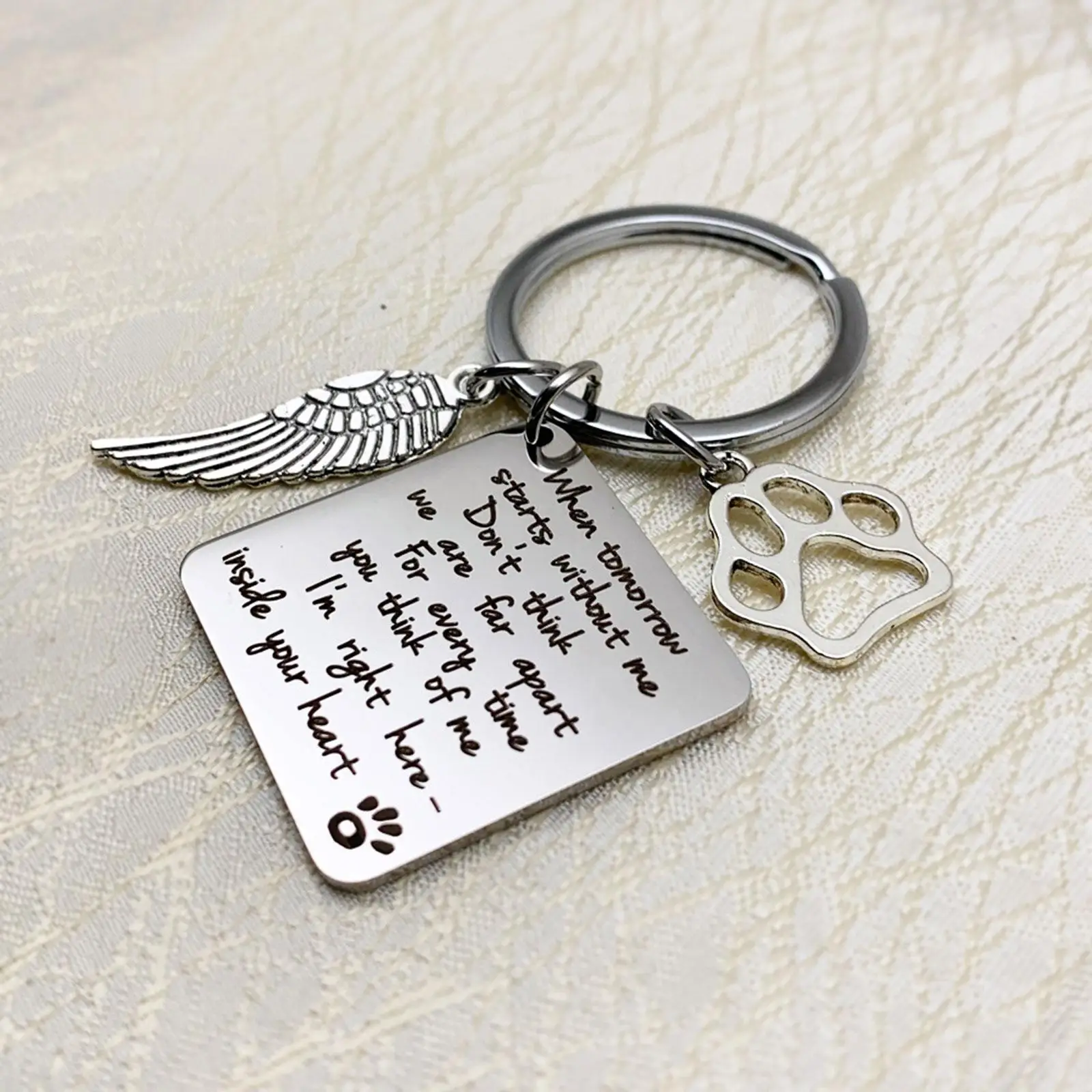 

Dog Cat Pet Memorial Gifts Keychain when Tomorrow Pet Gift Pet Dog Lover Owner Remembrance Gifts Dog Death Sympathy Gift