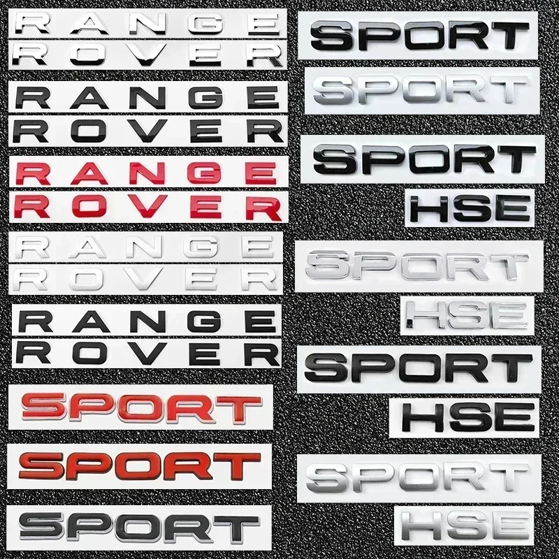 HAWKE 3D Black Bonnet Letters – Fits Range Rover Evoque, Front & Rear Emblem Badges, Made In UK