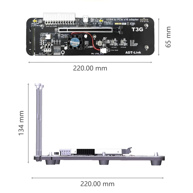 XT-XINTE 브랜드의 UT3G 외장 그래픽 카드와 eGPU 어댑터