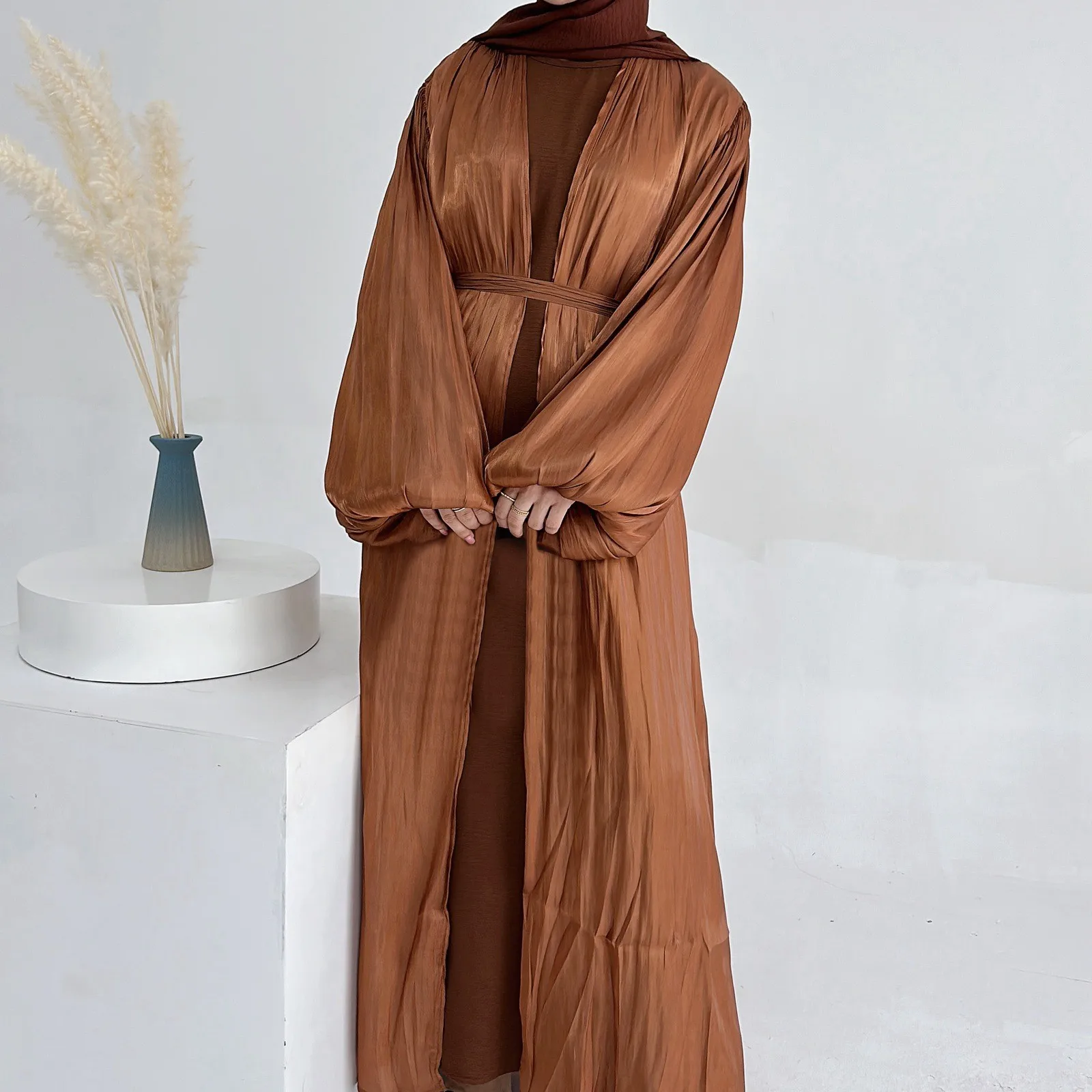 Kaftan Abayas 여성용 기모노 무슬림 가디건, 두바이 아바야 터키 이슬람 아랍어 무슬림 긴 원피스 로브